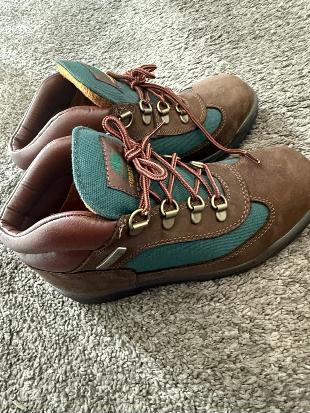 Timberland Kids Brown and Green Trail Boots
